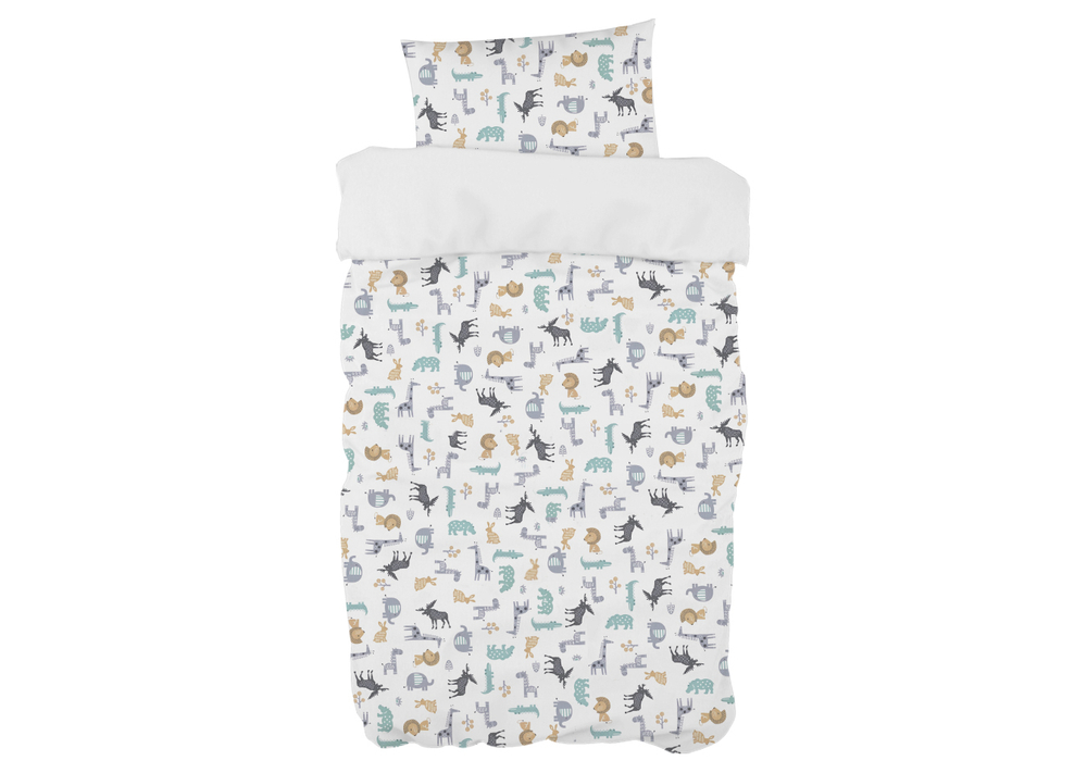 Комплект постельного белья «Зверюшки на белом»