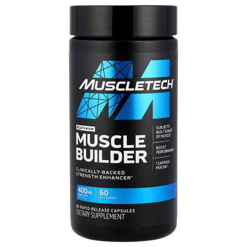MuscleTech, Platinum Muscle Builder, 400 мг, 60 капсул с быстрым высвобождением