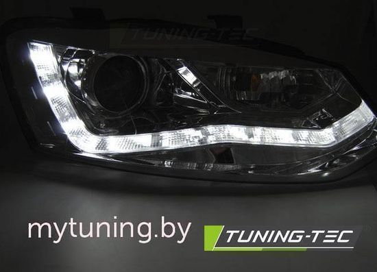 Передние фары Daylight для Volkswagen Polo V (09-17) Chrome