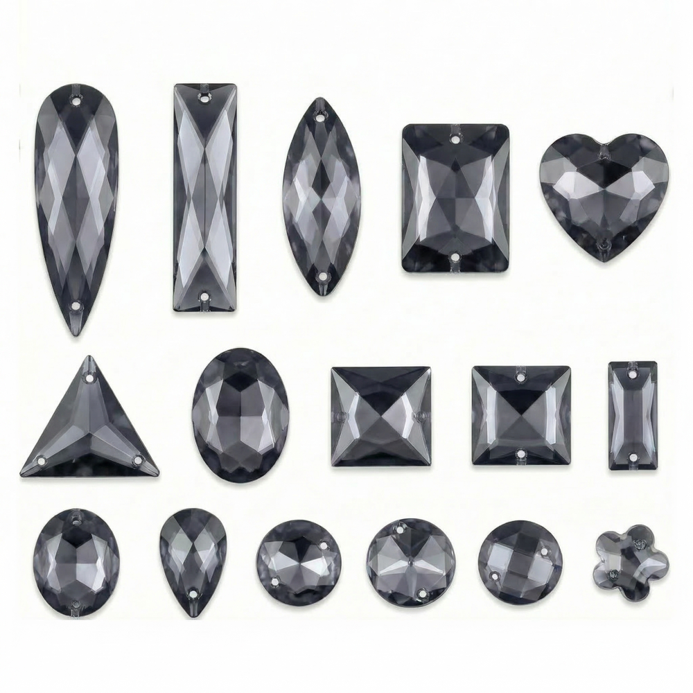 Набор пришивных стеклянных страз “Black Diamond” (микс форм)