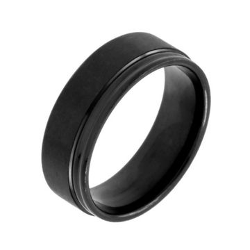 Кольцо стальное черное (228)