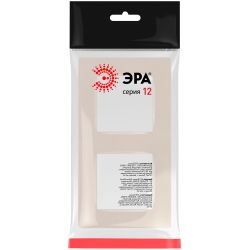 Рамка для розеток и выключателей ЭРА Серия 12 12-5202-15 на 2 поста, Классик, перламутр