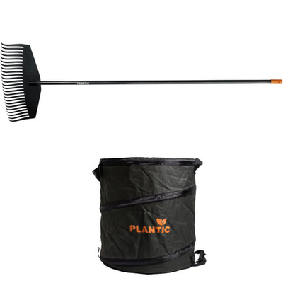 Промонабор грабли веерные Plantic Solid L + Универсальный садовый мешок Plantic (S) 58л.