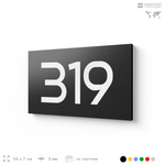 Номер на дверь 319, табличка на дверь для офиса, квартиры, кабинета, аудитории, склада, черная 120х70 мм, Айдентика Технолоджи