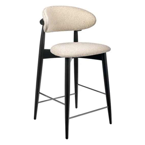 Полубарный стул Mod, черный, бежевое букле