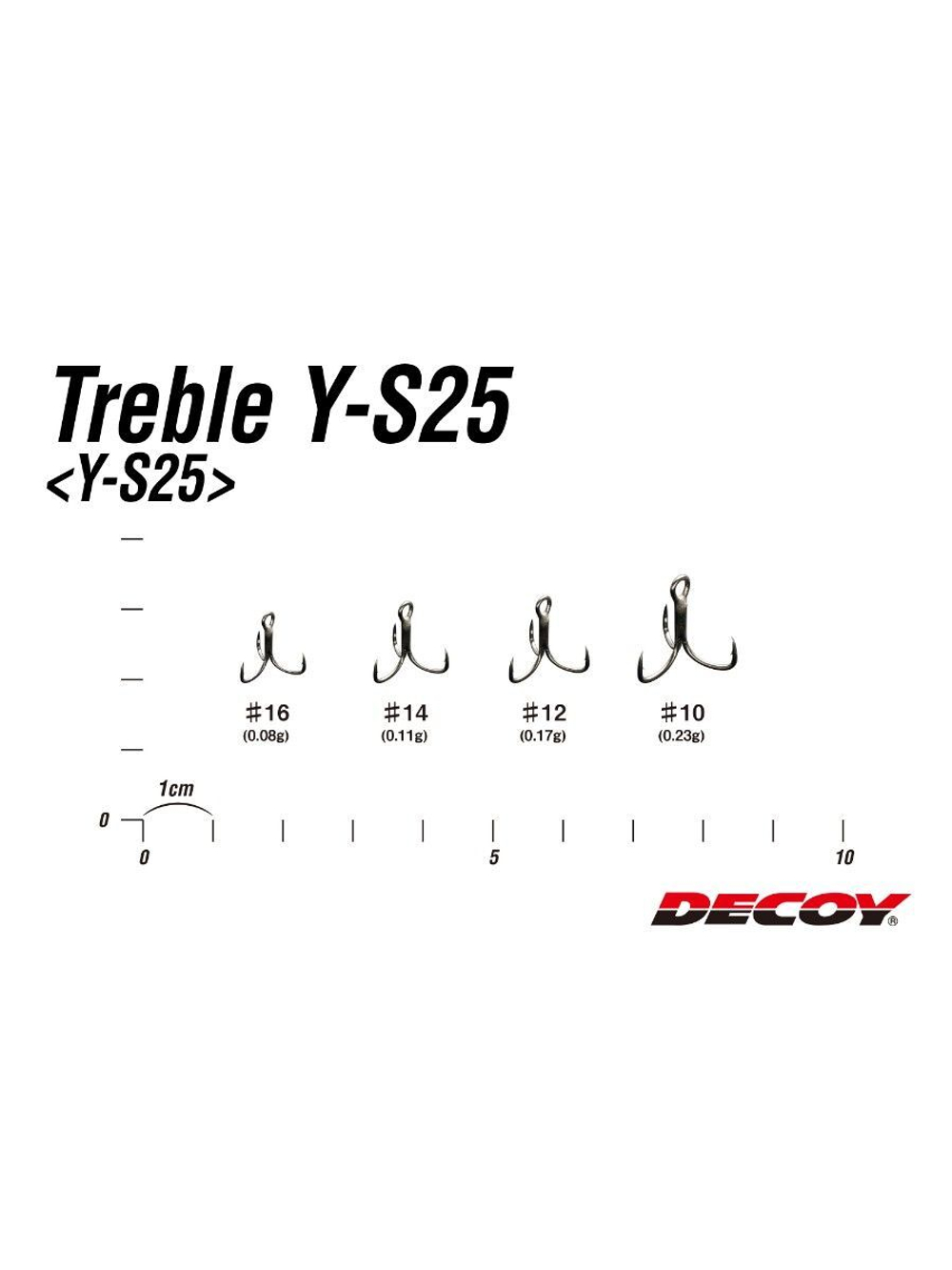 Крючок тройнойDecoy Y-S25 Treble #14 (в упаковке 8 штук)