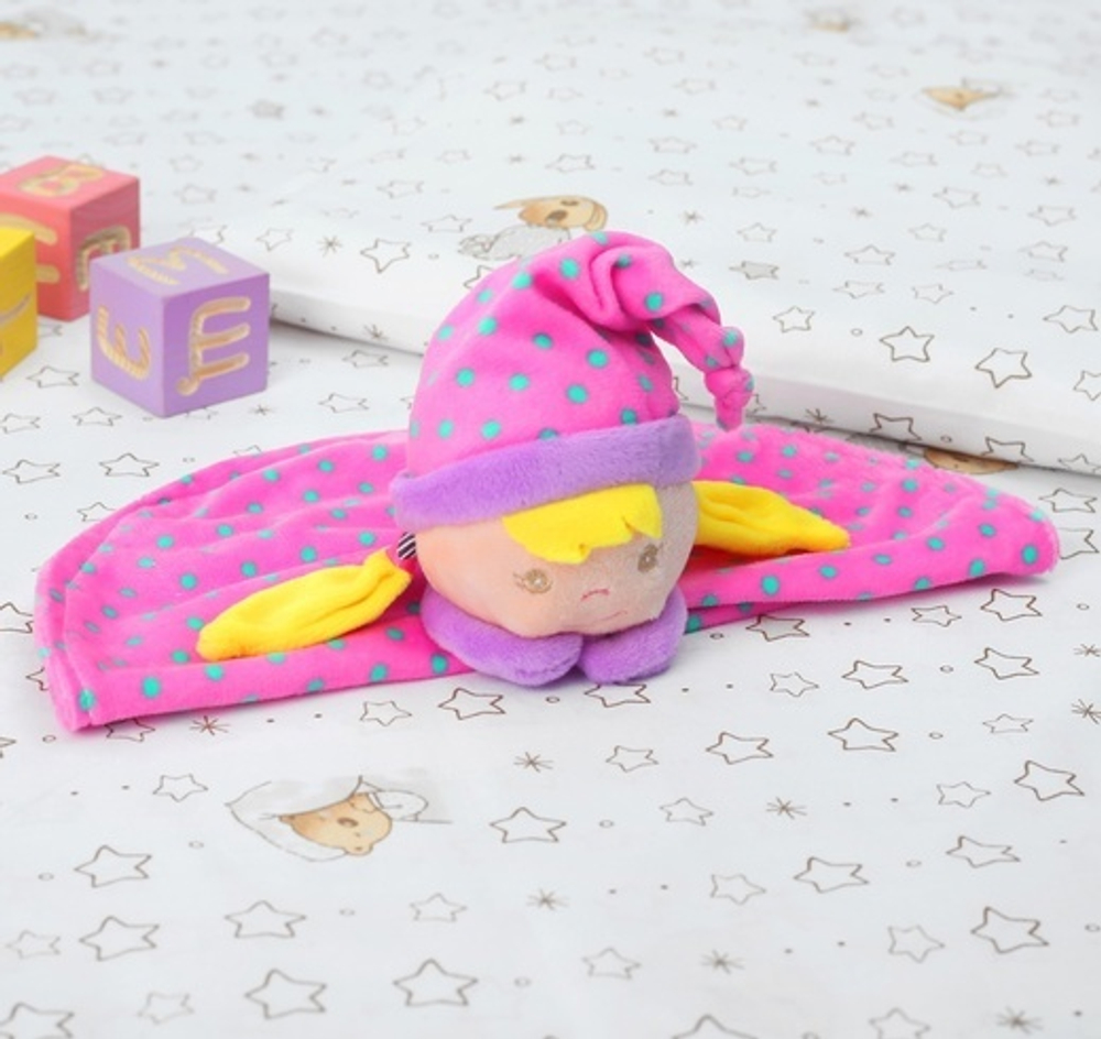 3251433 Игрушка для новорождённых «Девчушка в шапочке», цвет розовый