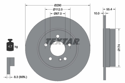 TEXTAR - 92072703-TET - Brake Disc