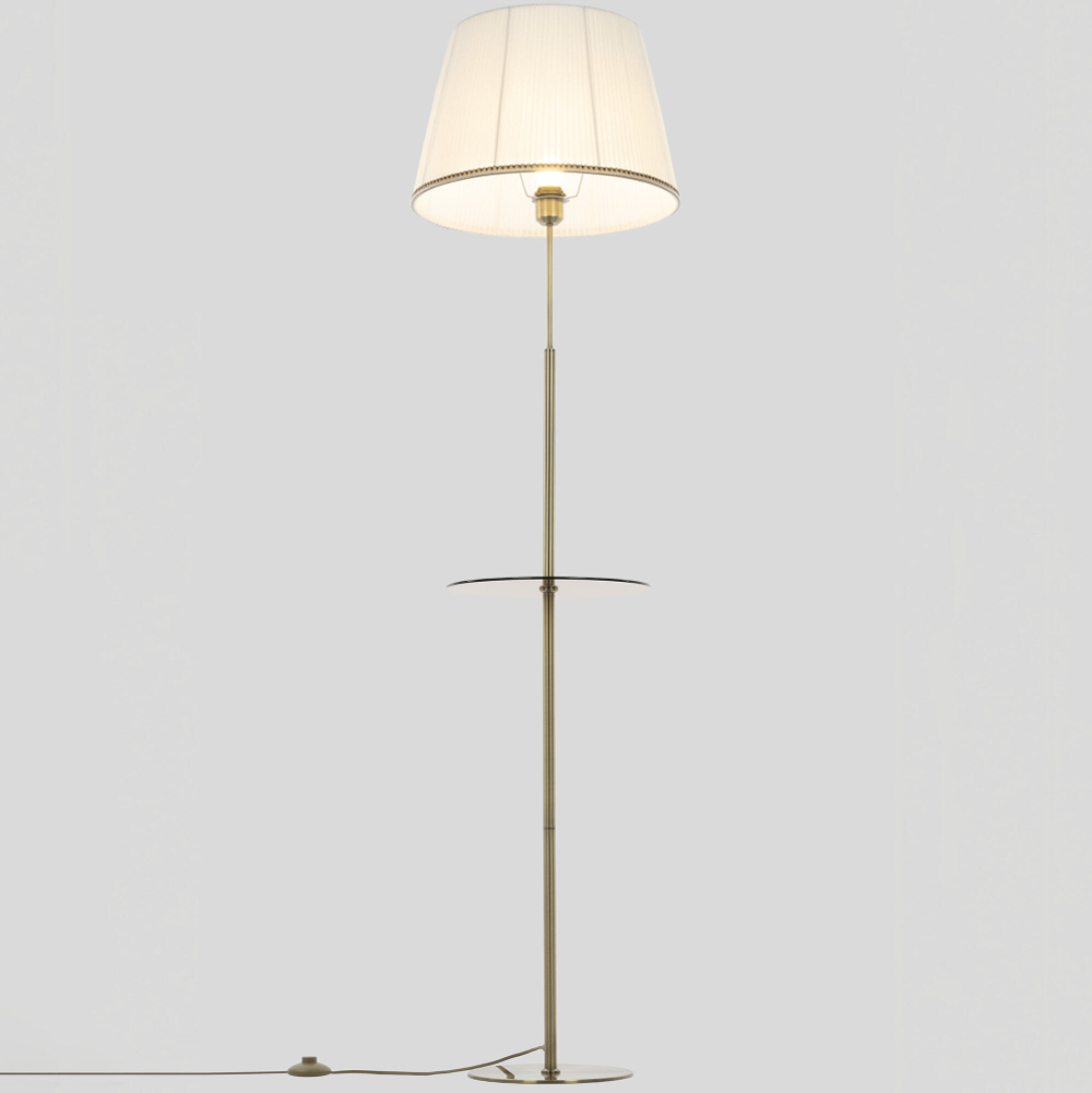 Citilux Линц CL402980T Торшер бронза со столиком и белым абажуром