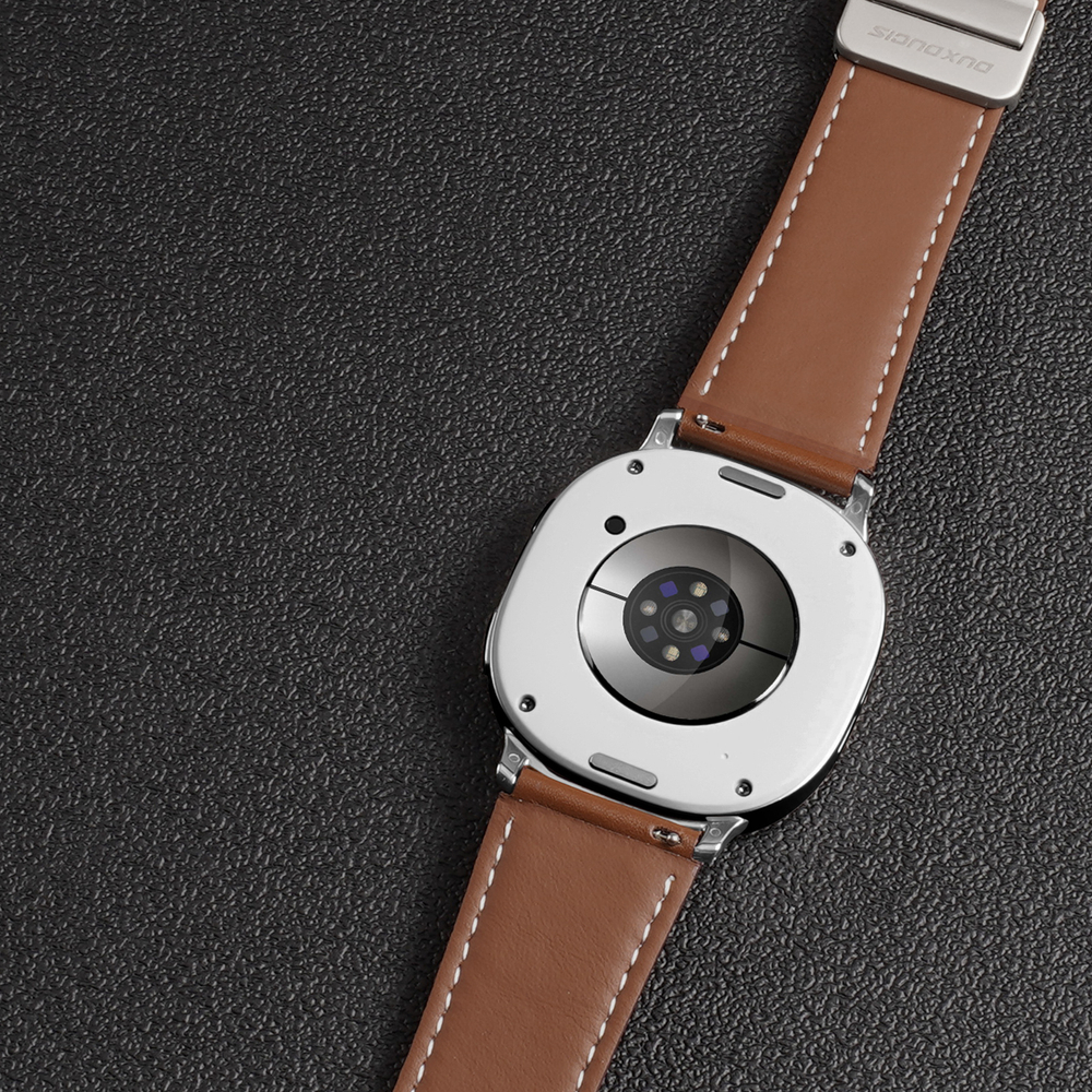 Ремешок из натуральной кожи коричневого цвета от Dux Ducis для смарт часов Samsung Galaxy Watch 8 (40 и 44мм), серия YA Series