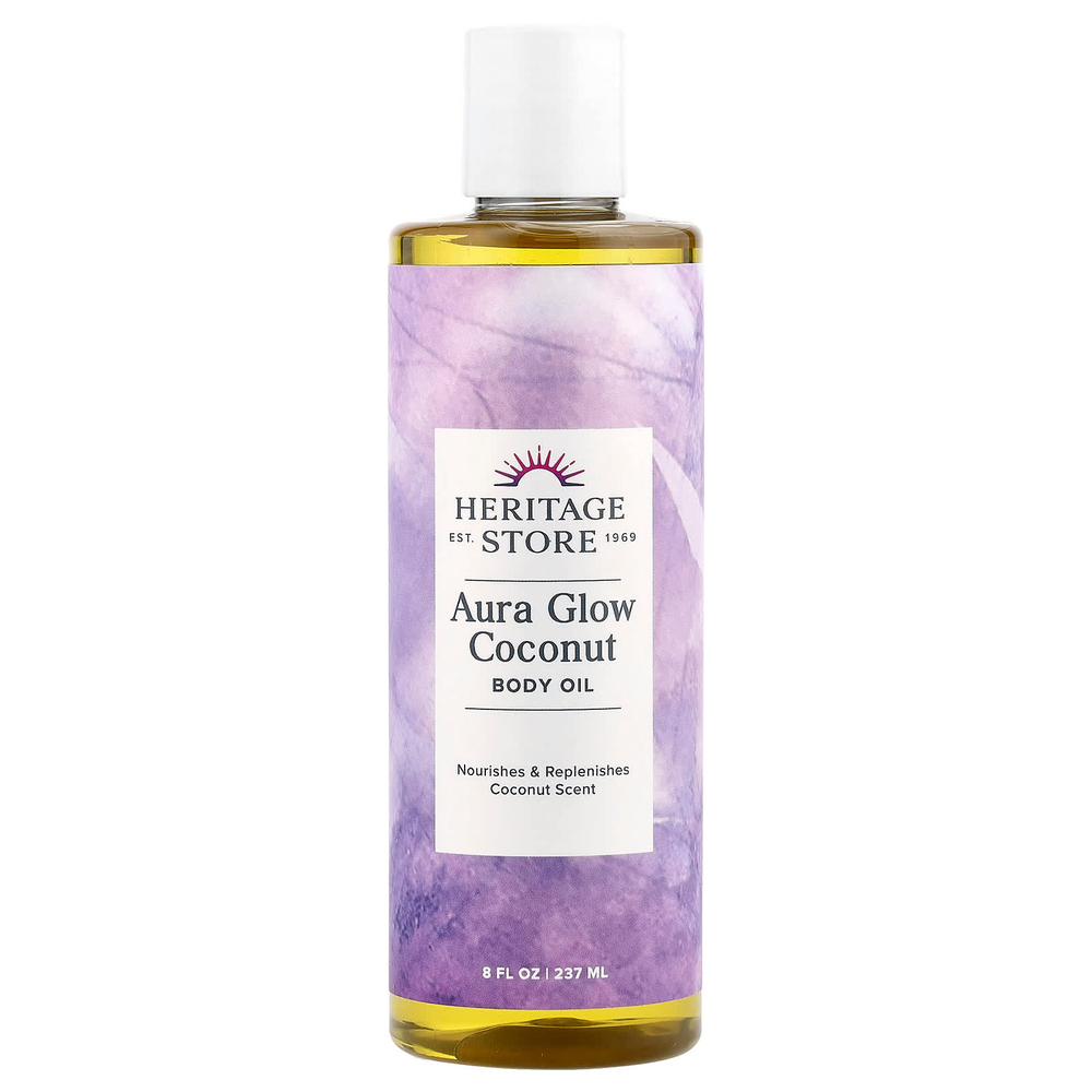 Heritage Store, Aura Glow Coconut, масло для тела, 237 мл (8 жидк. Унций)