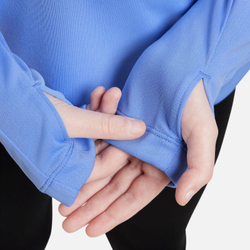 Футболка для девочки теннисная Nike Kids Dri-Fit Long Sleeve 1/2 Zip - небесный