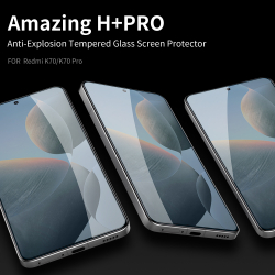Защитное стекло с прозрачными рамками от Nillkin для Xiaomi Poco F6 Pro, серия H+Pro Anti-Explosion Glass Screen Protector