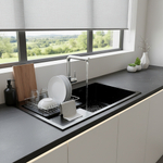 Мойка настол.монтаж 78х50 (3,0) прав. вып 3 1/2  MIXLINE PRO С ФАСКОЙ 20см с сифоном (черный графит)