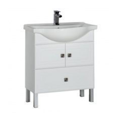 Тумба с раковиной Aquanet Стайл 75 белый (2 дверцы 1 ящик)