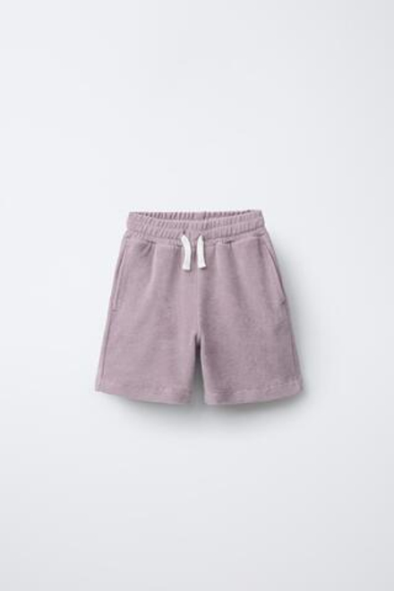 ZARA ШОРТЫ ИЗ МАХРОВОЙ ТКАНИ, ЛИЛОВЫЙ
