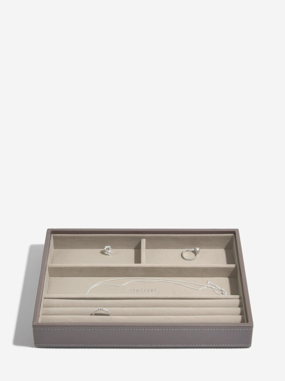 Органайзер для украшений и часов Stackers Classic Jewellery Box, 4 секции - Burgundy (Burgundy / бордовый / Burgundy / 600 / 700 / Органайзер-косметичка с крышкой)