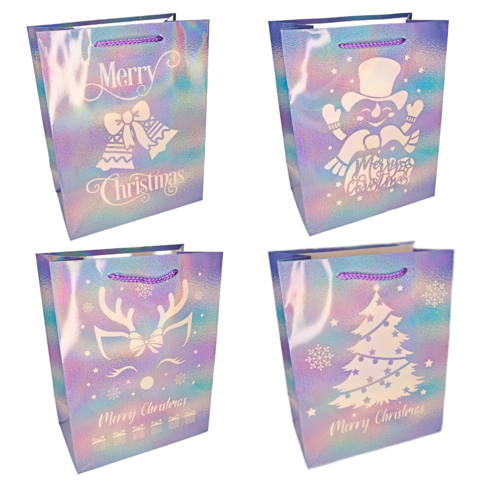 Пакет подар. бум. новогодн. 31*42*12 см 210 гр/м2 "Нежный праздник" микс дизайнов