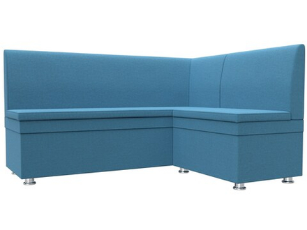 Диван кухонный угловой Уют правый угол, Амур 10 голубой, Рогожка, 124134