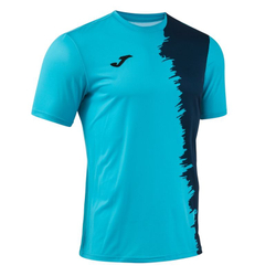 Мужская теннисная футболка Joma Picasho Short Sleeve - fluor turquoise/dark navy