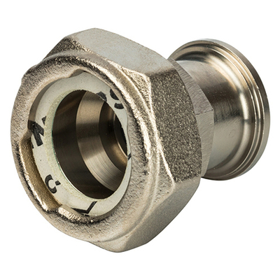 Соединение разъемное STOUT - 3/4" (с плоским уплотнением и обратным клапаном, никелированное)