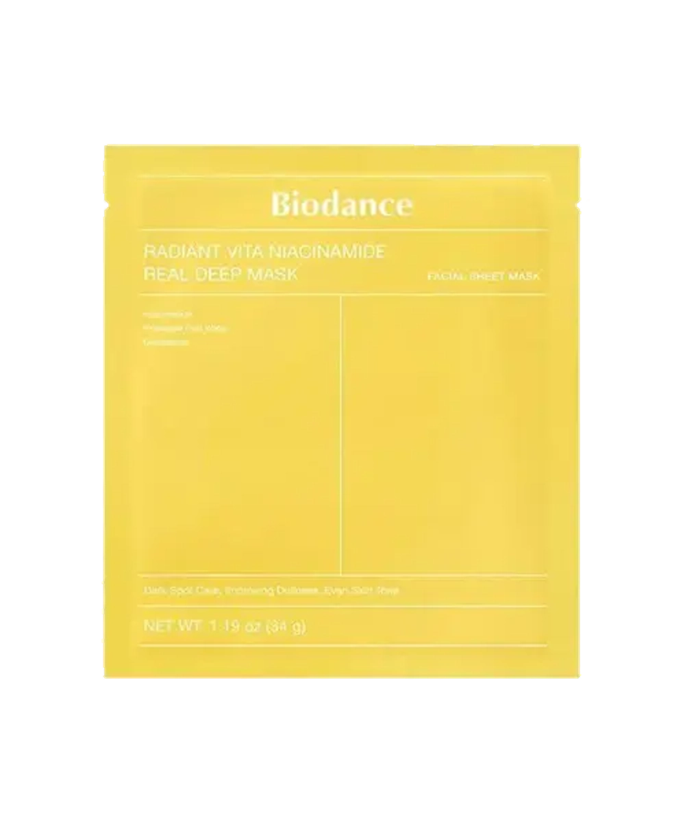 Biodance Radiant Vita Niacinamide Real Deep Mask гидрогелевая маска с ниацинамидом для сияния кожи