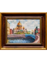 Картина маслом "Река Мойка. Исаакий" Галатов