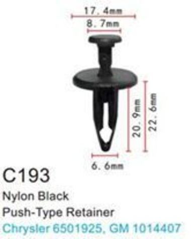 Клипса для крепления внутренней обшивки а/м GM пластиковая (100шт/уп.) Forsage клипса C0193( GM )