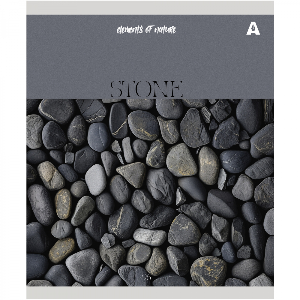 Тетрадь 96л., А5, клетка, Alingar "Elements of nature", скрепка, мелованный картон (стандарт), блок офсет, 5 дизайнов в пленке т/у