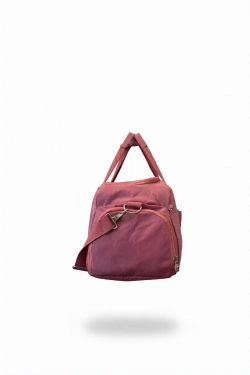 Сумка дорожная красная из плотного текстиля вместительная QOZA