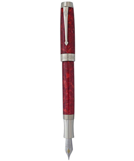 Conway Stewart Перьевая ручка Silver Duro, red stardust