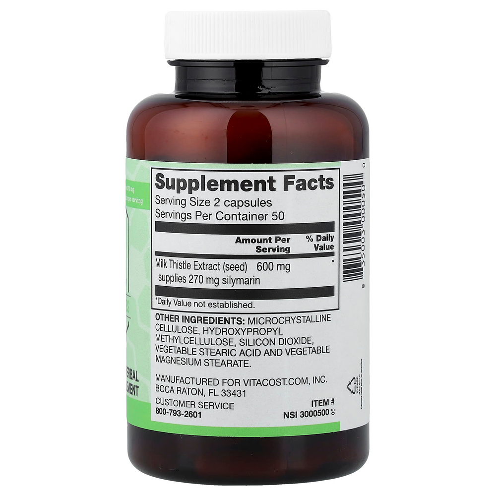 Vitacost, Milk Thistle Extract, 100 Capsules (300 mg per Capsule)