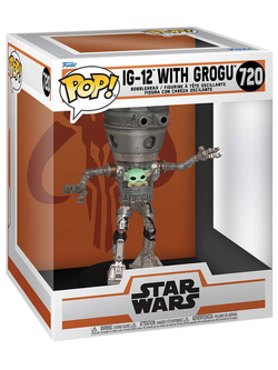 Фигурка Funko POP! Deluxe Bobble Star Wars Mandalorian S10 IG-12 with Grogu (720) 80001