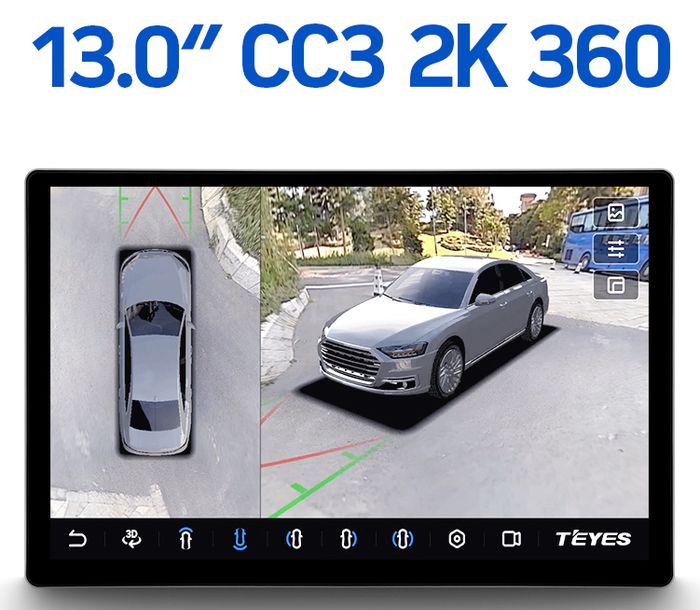Магнитола для KIA Ceed 2006-2009 - Teyes CC3-2K-360 монитор 13" 2K QLED на Android 10, Быстрая, CarPlay, 4G SIM-слот, 4 камеры в комплекте