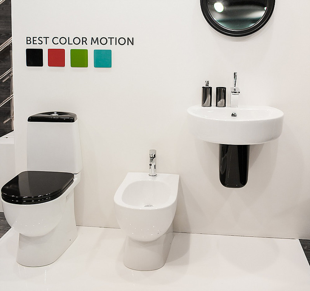 Унитаз-компакт Sanita Luxe Best  с быстросъемным сидением микролифт и черной крышкой