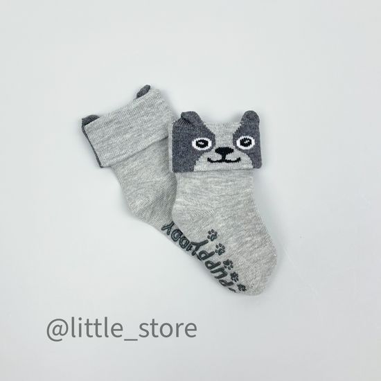 Носочки хлопковые "Puppy" со стопорами, Серый