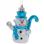 Ёлочные игрушки «Снеговички с посохом» 7,5*6,5см (набор 3шт)