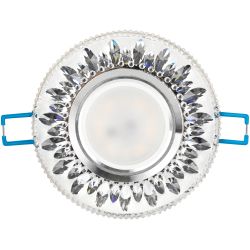 Светильник встраиваемый cо светодиодной подсветкой ЭРА DK LD9 SL/WH под лампу MR16 GU5.3 прозрачный