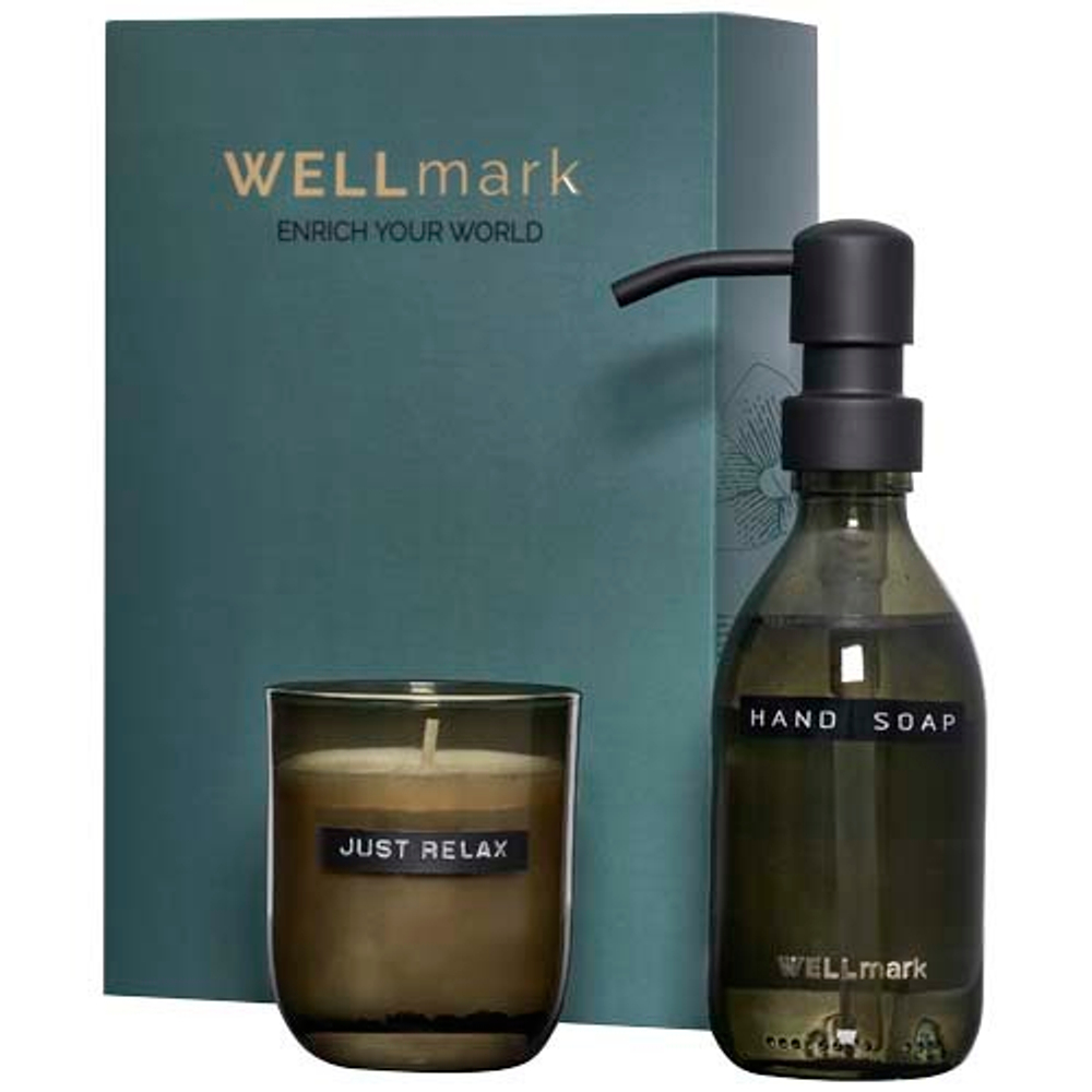 Wellmark Discovery набор с дозатором мыла для рук объемом 250 мл и ароматизированной свечой 150 г