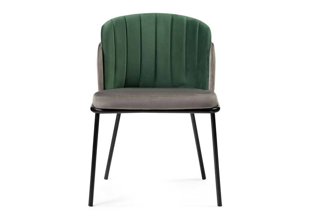 Стул на металлокаркасе Сиолим графитовый / изумрудный / черный глянец