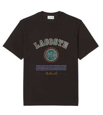 Теннисная футболка Lacoste Print Cotton - brown