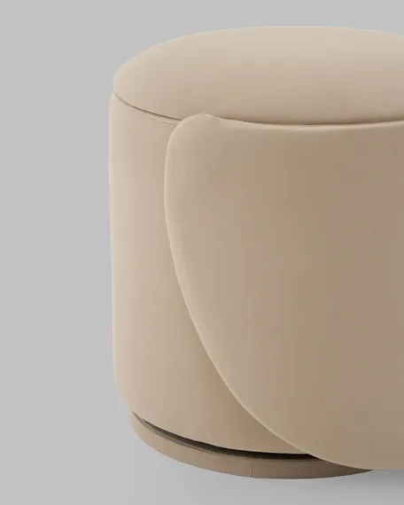 Пуф Gong со складной спинкой и ящиком, бежевый велюр