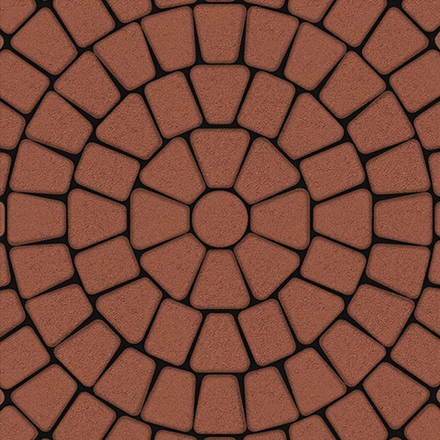 Тротуарная плитка КЛАССИКО (круг) - Стандарт Красный, комплект из 3 видов плит