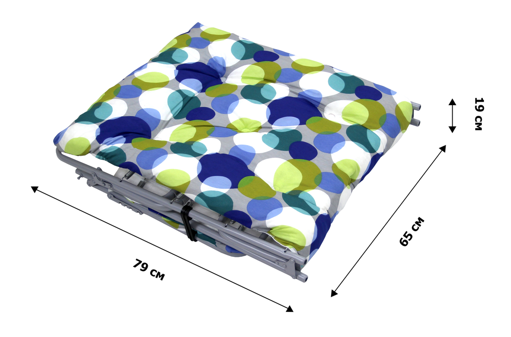 Кровать раскладная Стефания мягкая крошка гофрокартон арт.с88а/44 (цвет ткани разноцветный рис.круги (1 шт. в уп.)