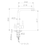 LM5060S Эксперт Смеситель для кухни с подключением к фильтру питьевой воды, сталь (к/к 10)