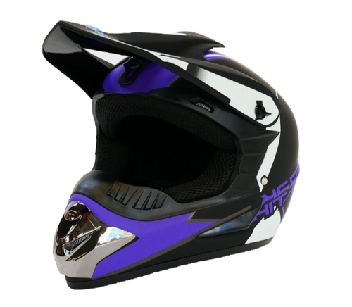 Шлем кроссовый MOTAX G7 матово-черный-фиолетовый L (53-54)