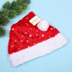 Колпак новогодний «Снежинки», красный