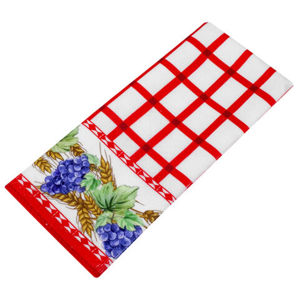 Салфетка из МИКРОФИБРЫ универсальная, 40х60 см, красная клетка, орнамент, 240 г/м2, BOOMHOUSE (БУМХАУС), 700880