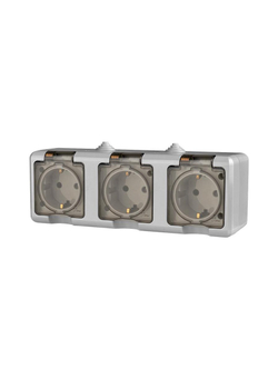 Розетка 3-м ОП Dita 16А IP54 250В с заземл. с прозр. крышкой сер.TOKOV ELECTRIC TKL-DT-R3Z-C06T-IP54