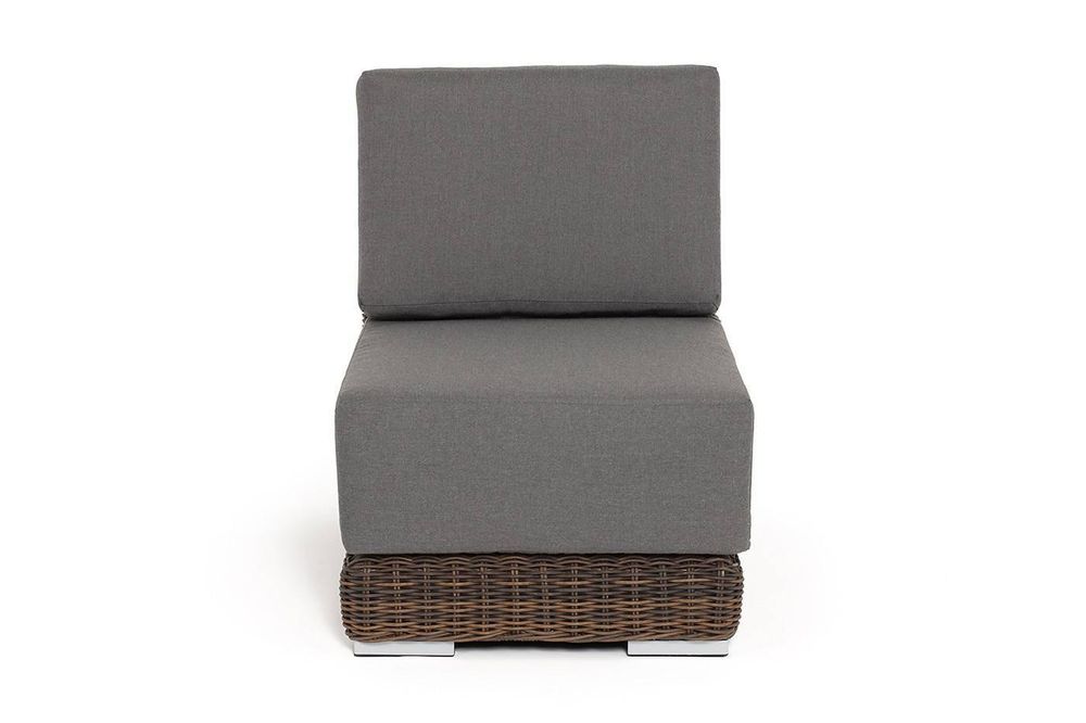 "Капри" модуль диванный прямой с подушками, цвет коричневый